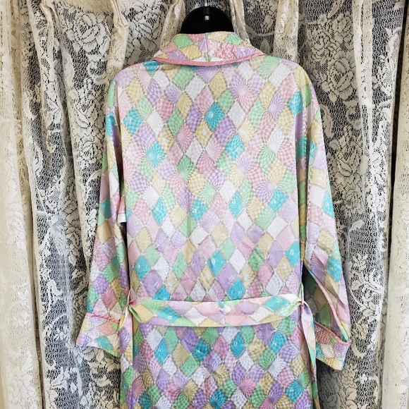 Vintage Mary Mcfadden Iridescent Pastel Robe - Picture 5 of 7